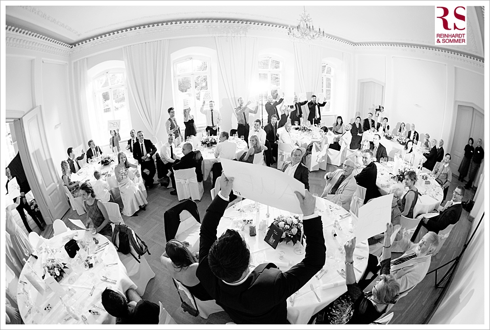 Blick in den Saal während der Hochzeitsfeier