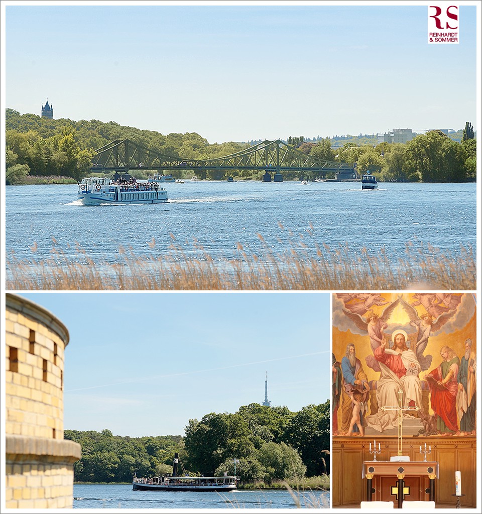Blick auf die Havel und zur Glienicker Brücke Potsdam