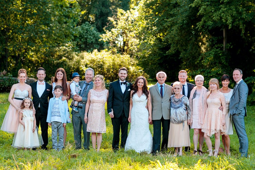 Family photos at a wedding in Caputh, Ferch and Schwielowsee