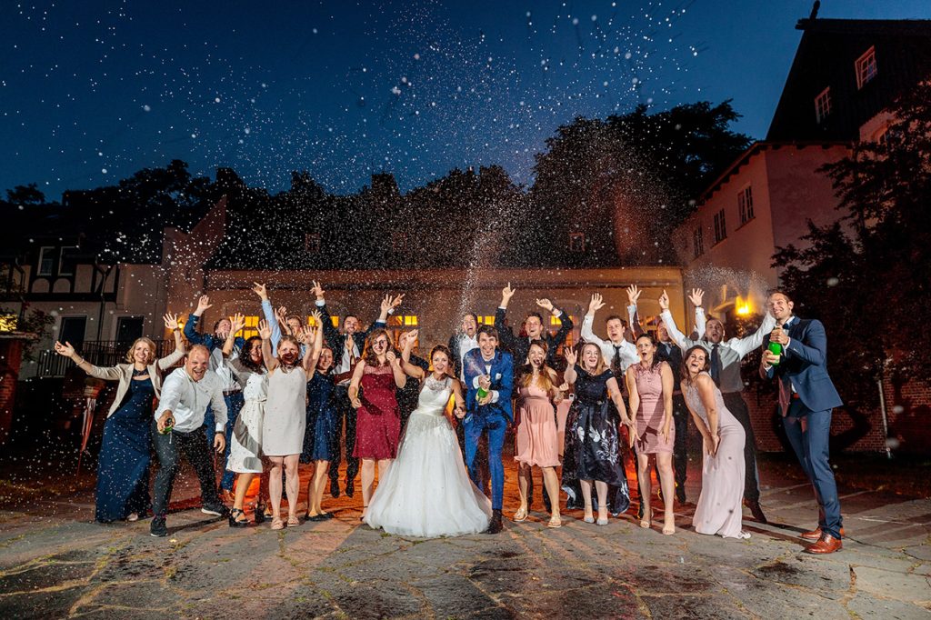 Das Sekt-Foto bei der Junihochzeit
