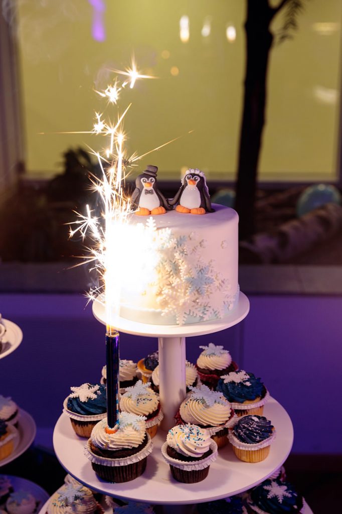 Anschnitt der Hochzeitstorte