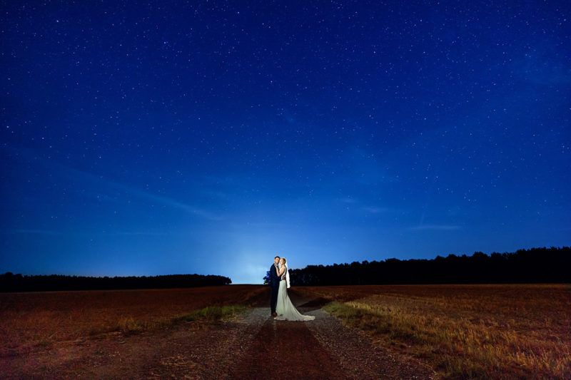 Hochzeitsfotos unter dem Sternenhimmel in Brandenburg