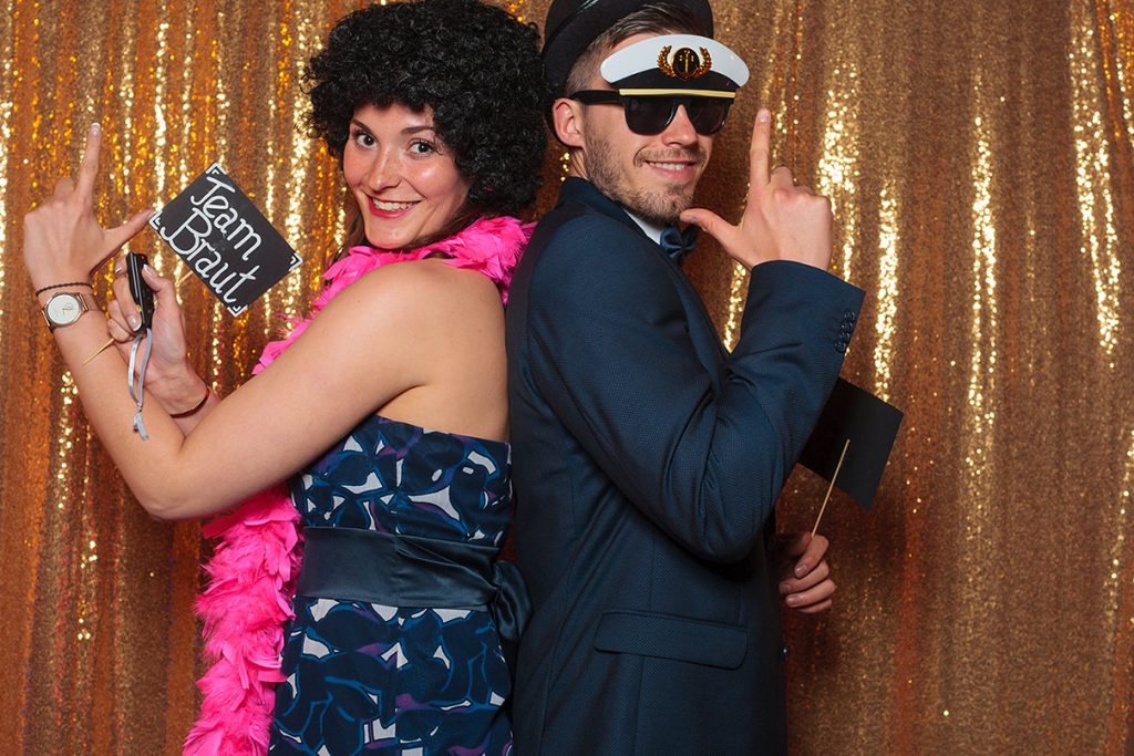 Unsere Fotobox mit Glitzervorhang