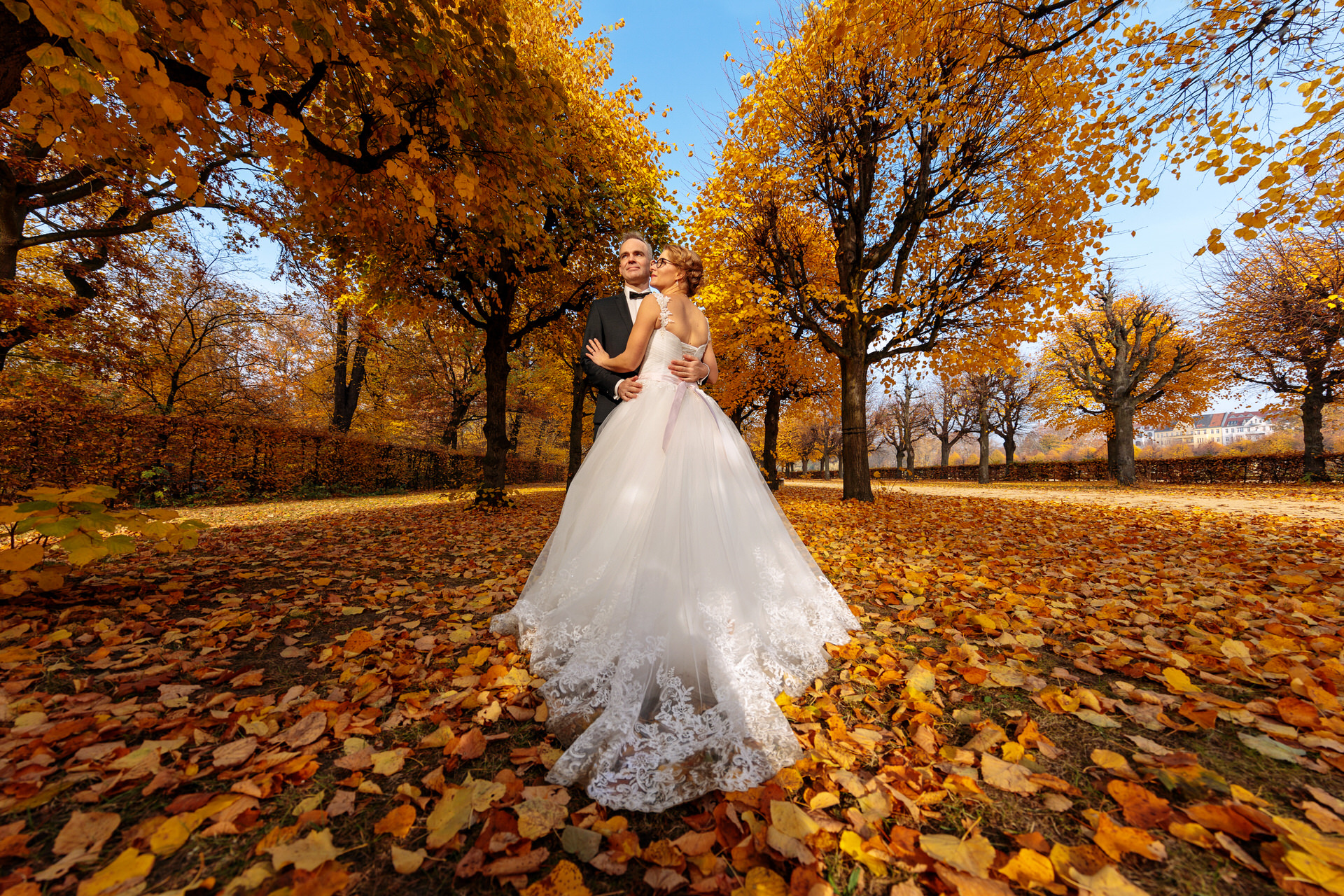Hochzeit im Oktober mit Hochzeitsfotos im Schlosspark Charlottenburg Berlin