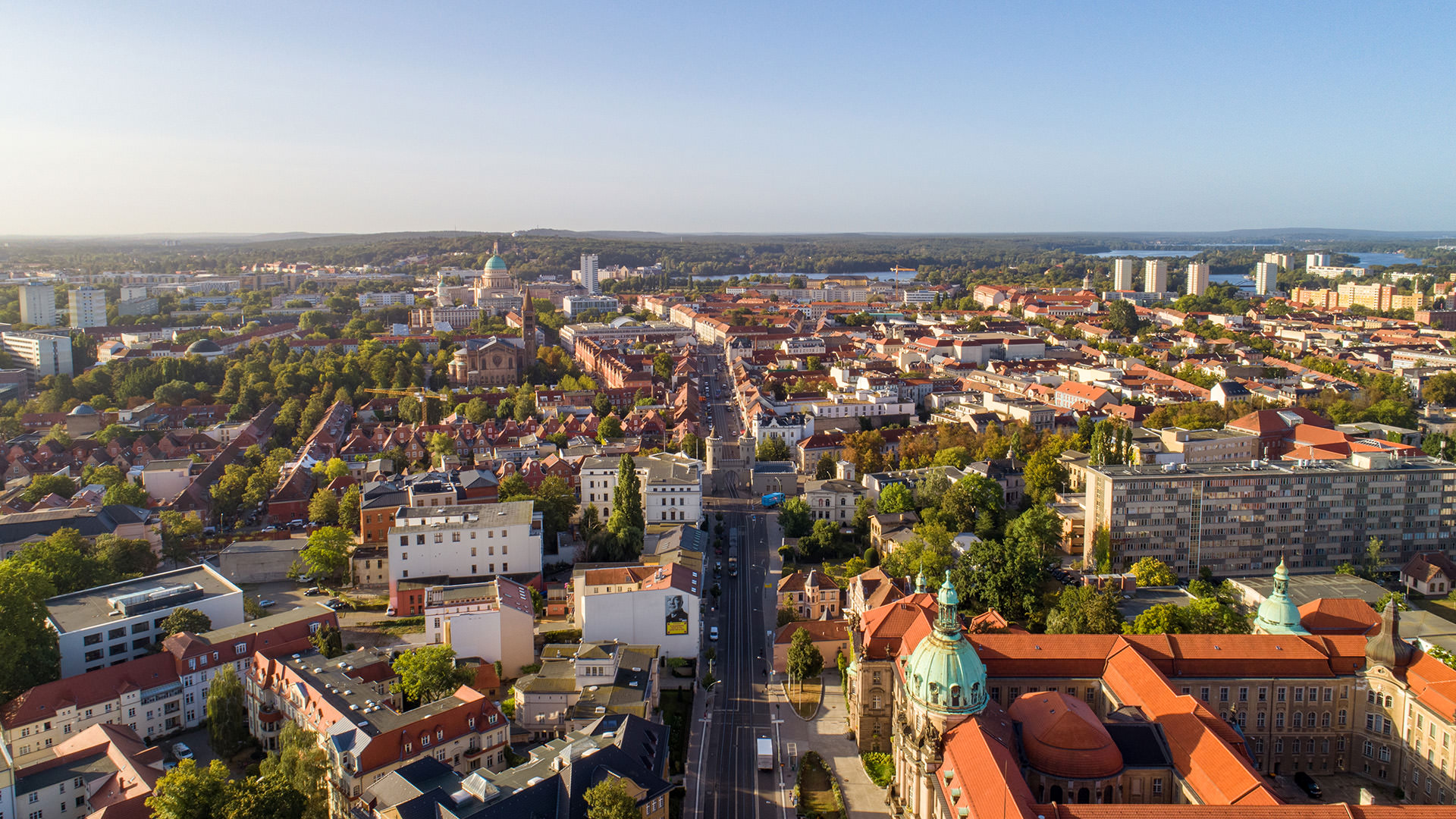 Drohnenfoto in Potsdam von Immobilienfotograf in Innenstadt