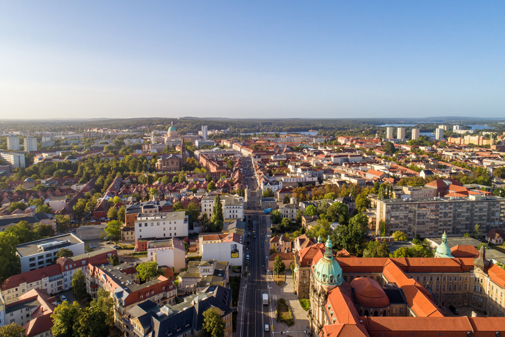 Drohnenfoto in Potsdam von Immobilienfotograf in Innenstadt