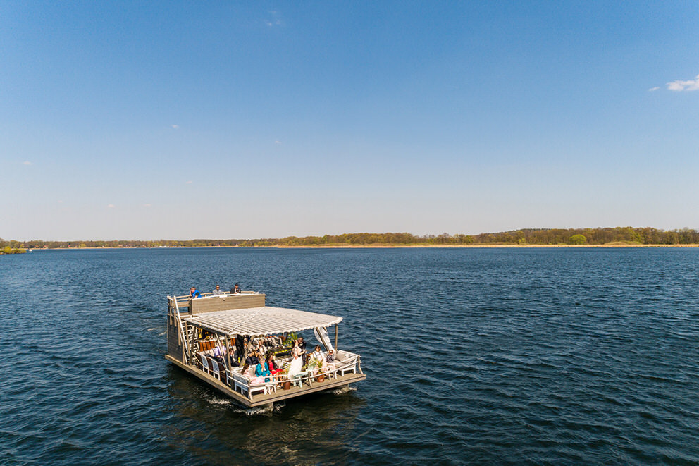 Bootstour mit Drohnen über den Schwielowsee bei Werder/Havel