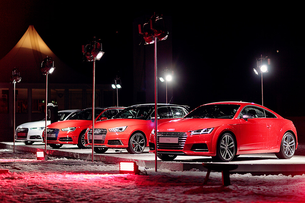 Audi cars parking outside the VIP tent