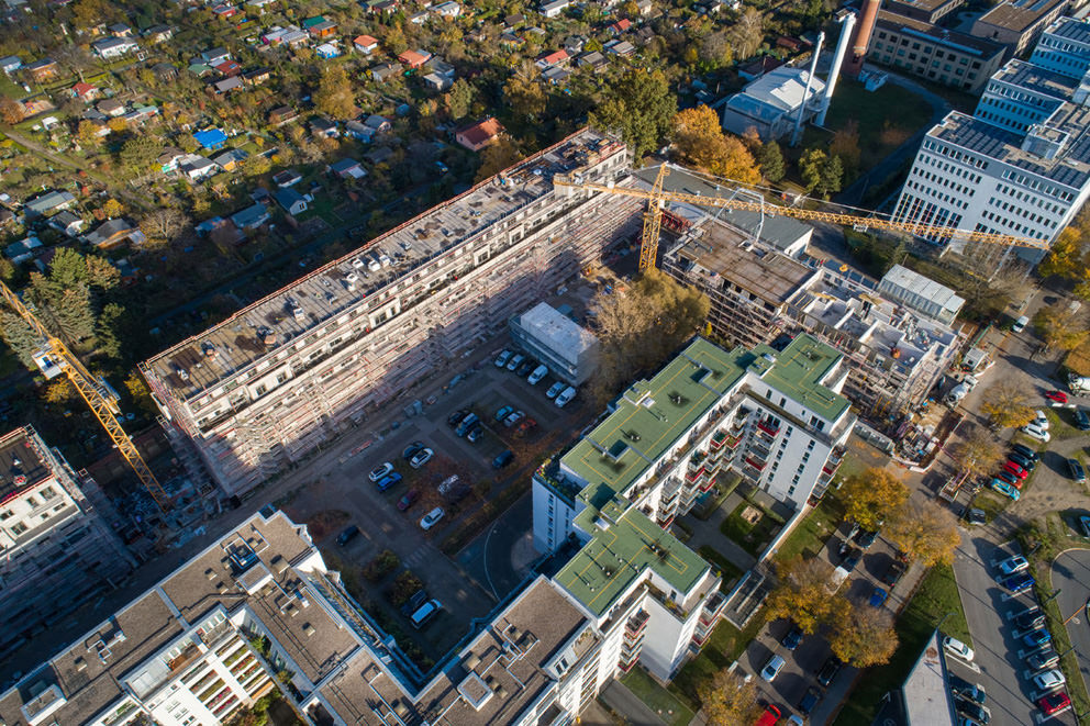 Luftbilder einer Baustelle vom Drohnenfotograf