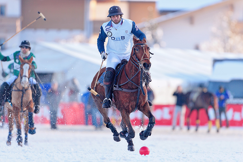 Polo player on his horse during the match