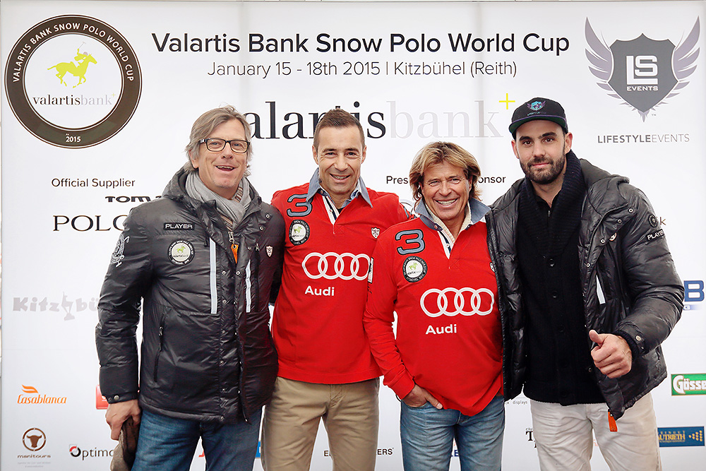 Kai Pflaume und Hansi Hinterseer zu Gast beim Valartis Snow Polo World Cup in Kitzbühel