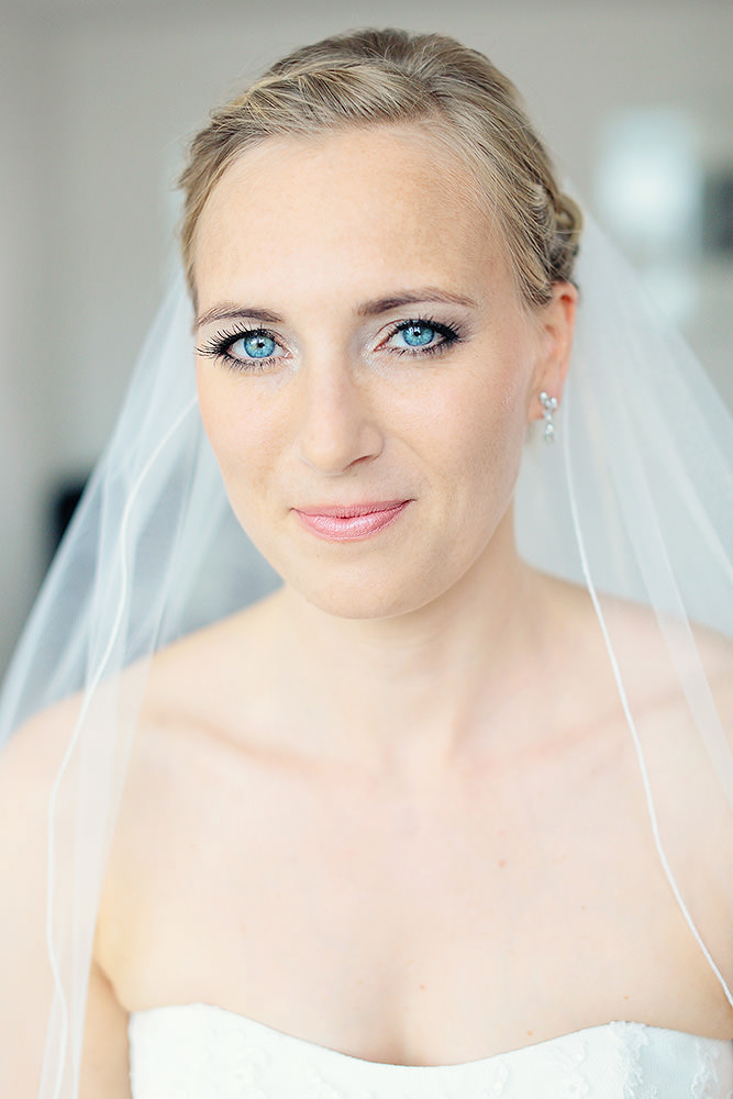 Portrait Foto der Braut nach Styling