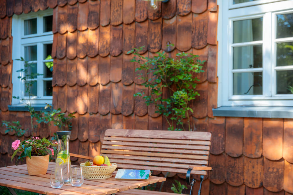 Schattige Erholung auf der Terrasse von Ferienwohung