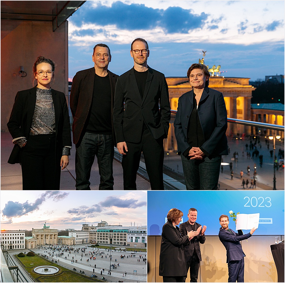 Kunstpreis 2023 der Akademie der Künste: Eventfotografen am Brandenburger Tor in Berlin