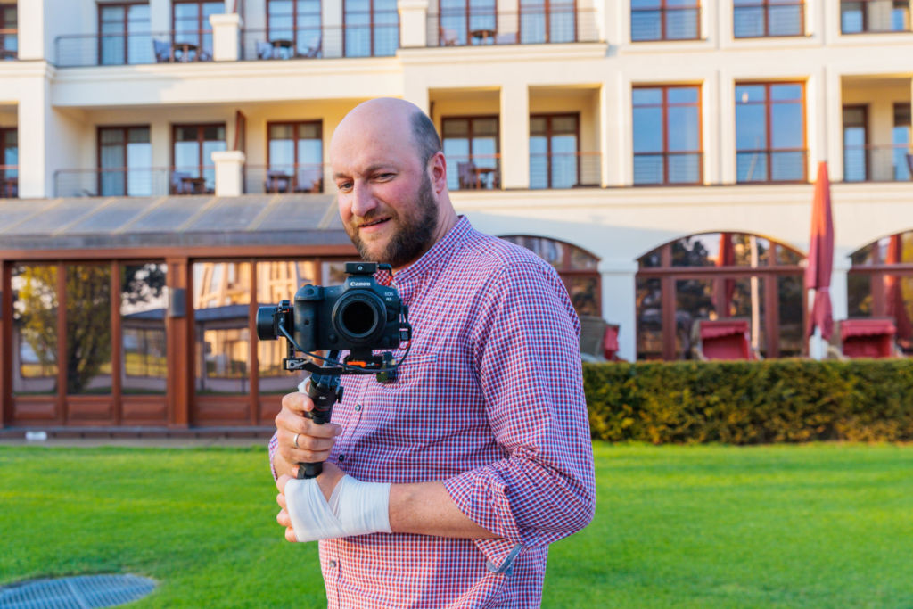 Christian Sommer bei der Video-Produktion auf Event für ein Unternehmen