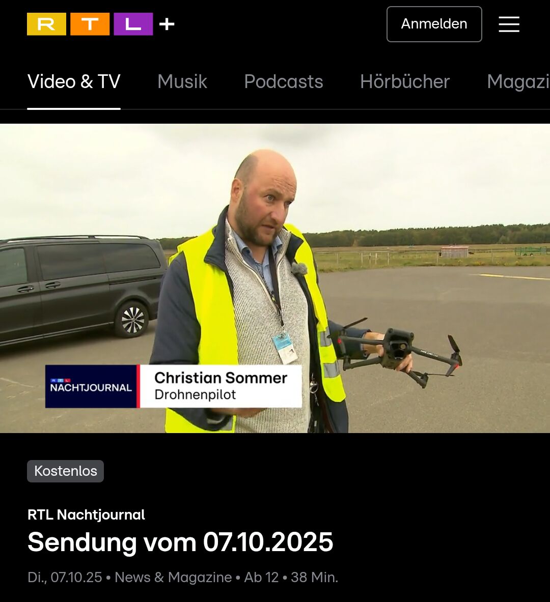 Drone photographer Chris on national television